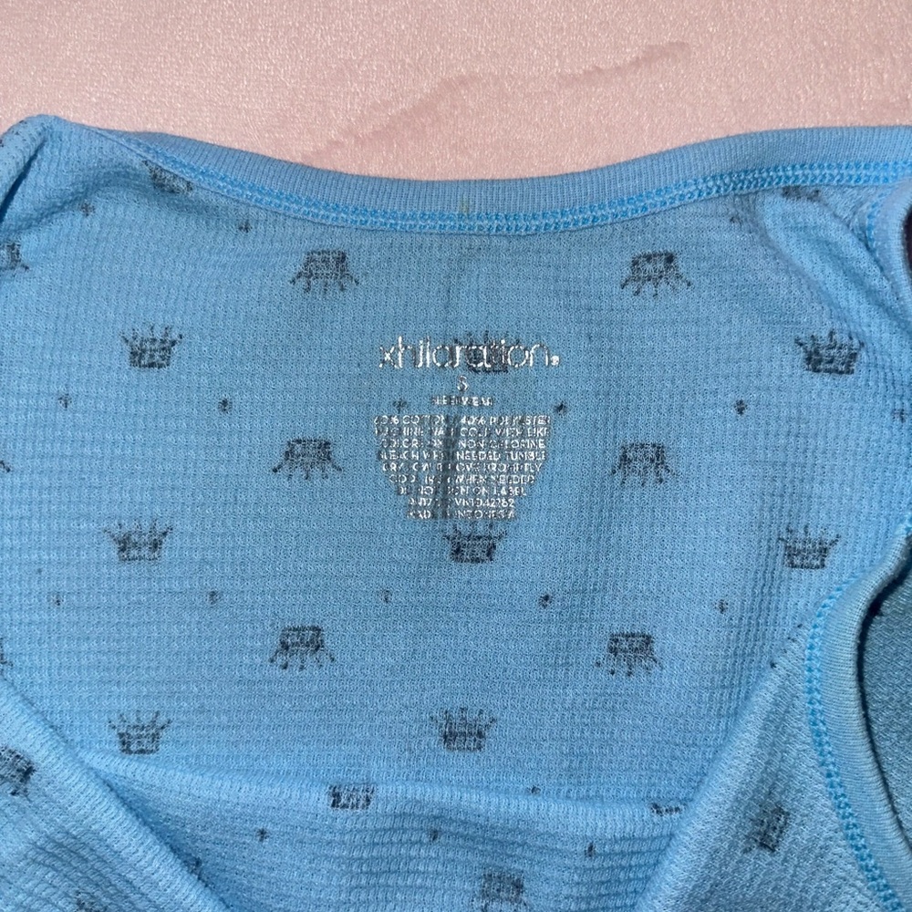 Xhilaration Blue Princess Crown Print Cami Sleepwear Tank, Size S - Picture 5 of 6